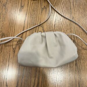 Italian Leather Pouch Crossbody Clutch-Color Taupe